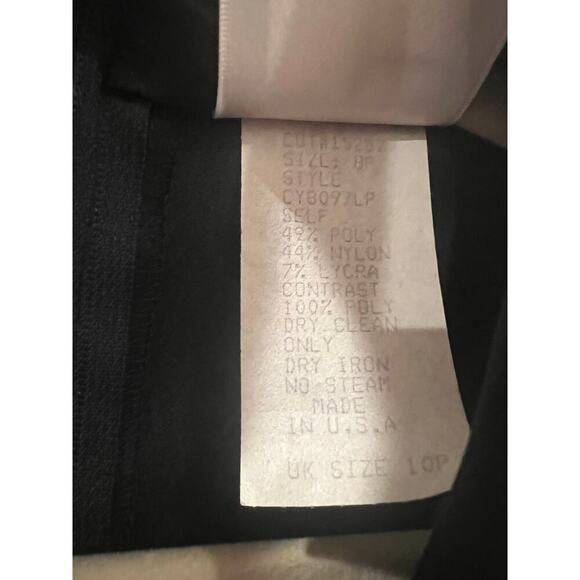 Tadashi Shoji Navy Blue Satin Ruched Tuxedo Collared Style Evening Dress Gown - Picture 4 of 5